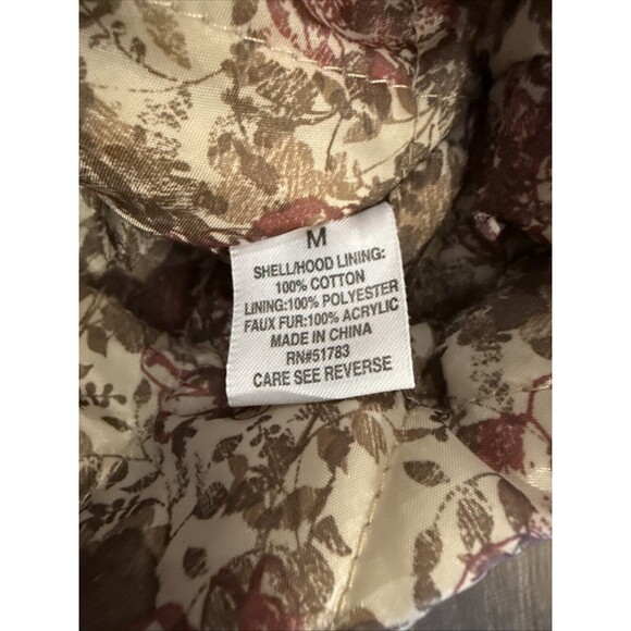 Maurice’s Women’s Jacket White Brown Floral Sz M Big Button - Picture 8 of 9